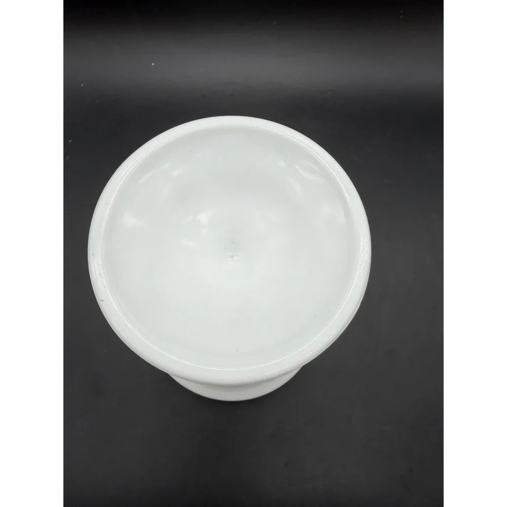 Vintage Milk Glass Pedestal Vase White Footed Urn Flared Rim 6.25 Inch